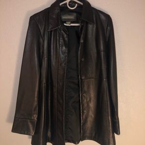 Banana Republic Long Leather Jacket